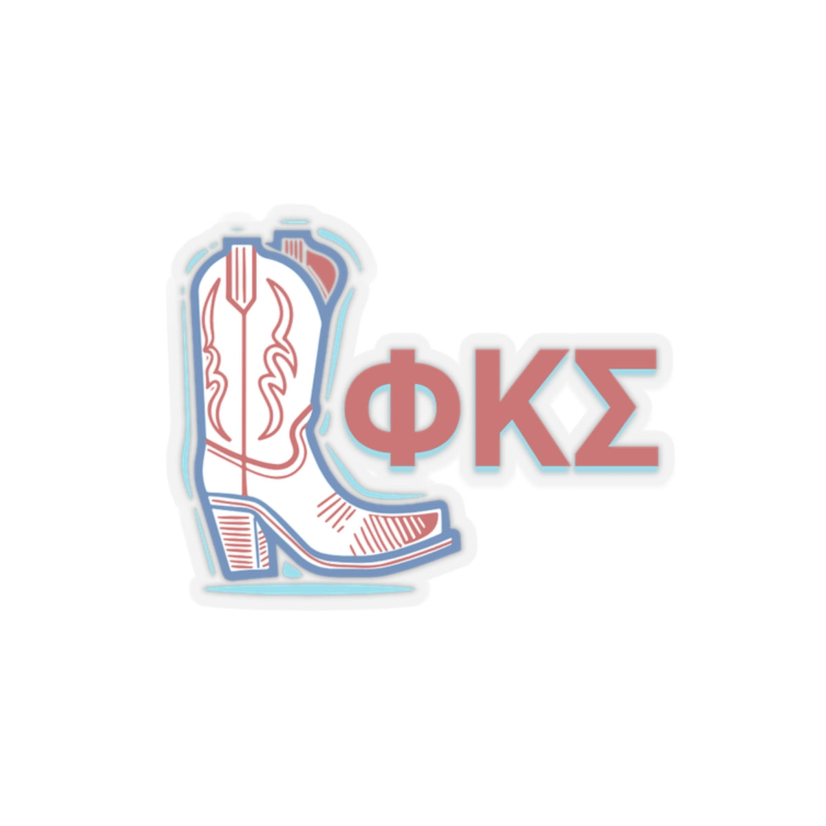 Phi Kappa Sigma Cowboy Kiss-Cut Sticker