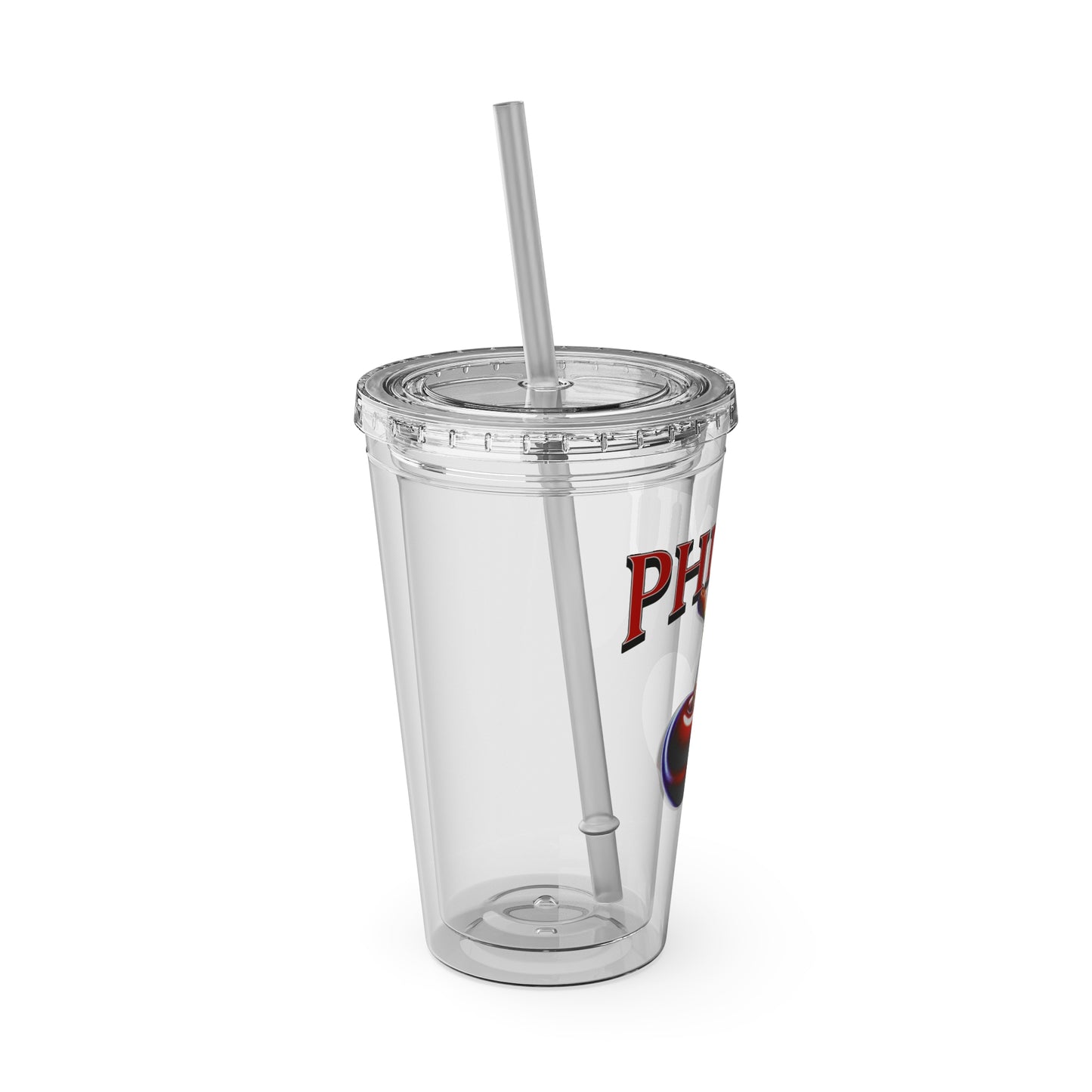 Phi Mu Sunsplash Tumbler with Straw, 16oz