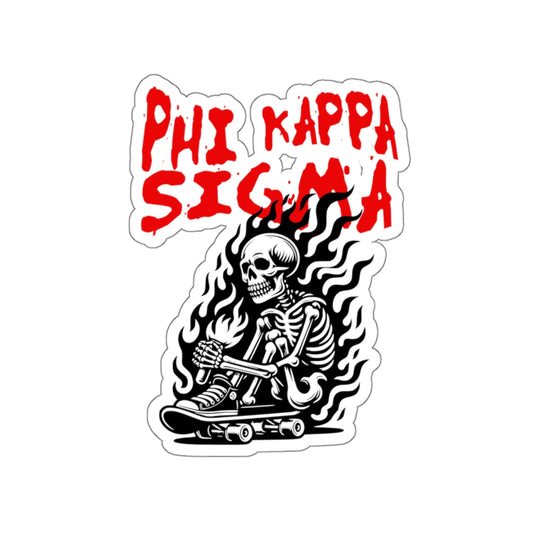 Phi Kappa Sigma Skeleton Kiss-Cut Sticker