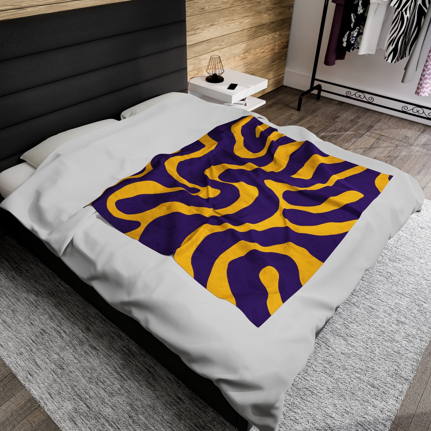 Purple & GoldVelveteen Plush Blanket