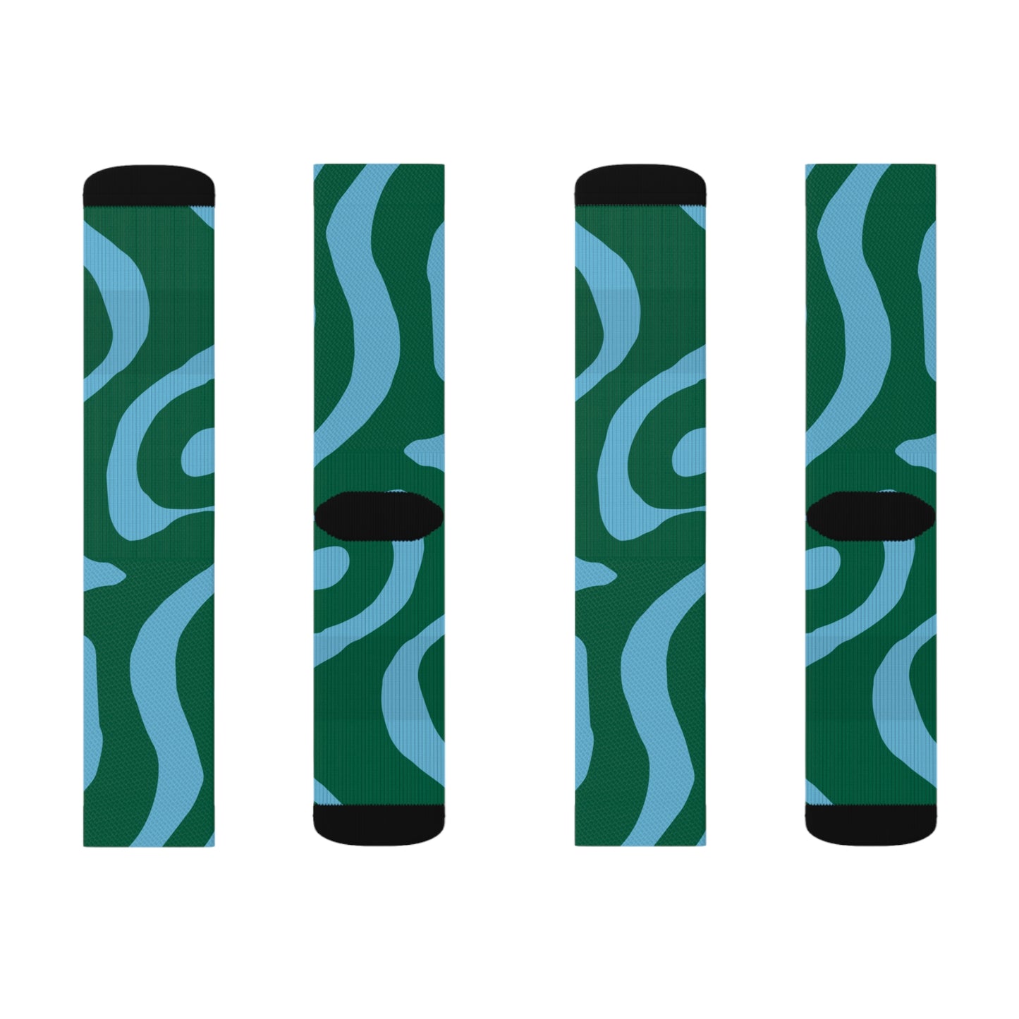 Green & Blue Sublimation Socks