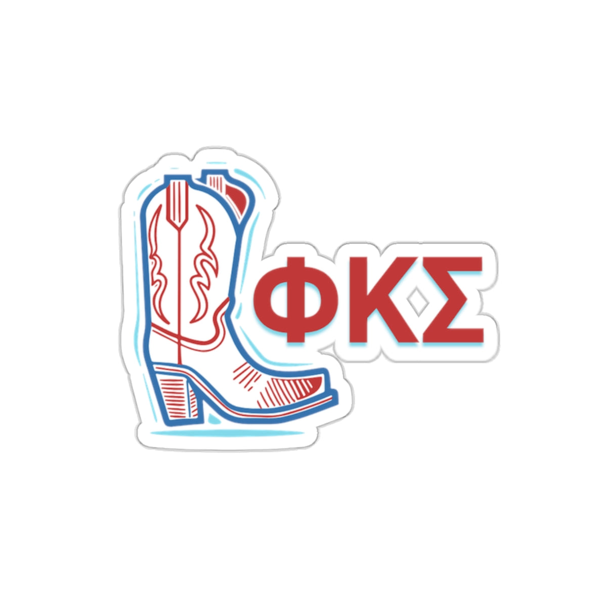 Phi Kappa Sigma Cowboy Kiss-Cut Sticker