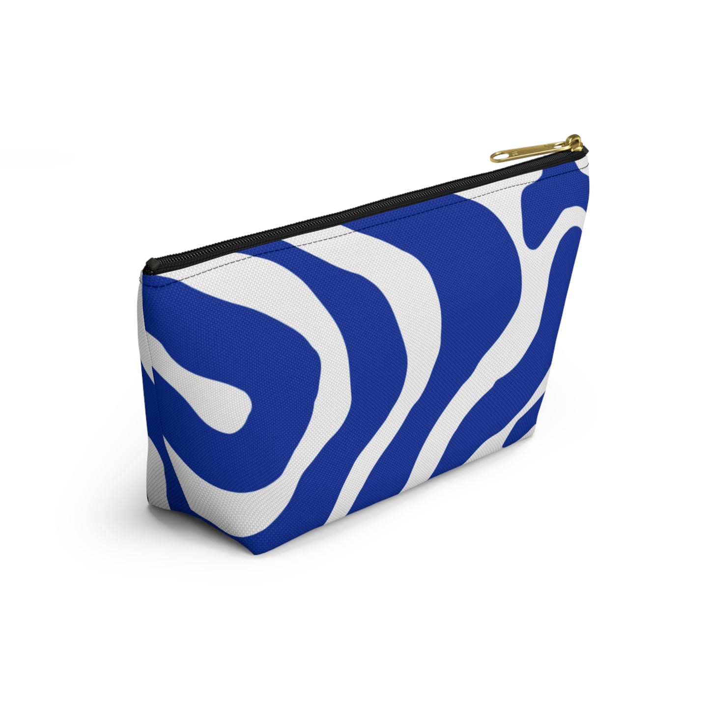 White & Blue Accessory Pouch w T-bottom