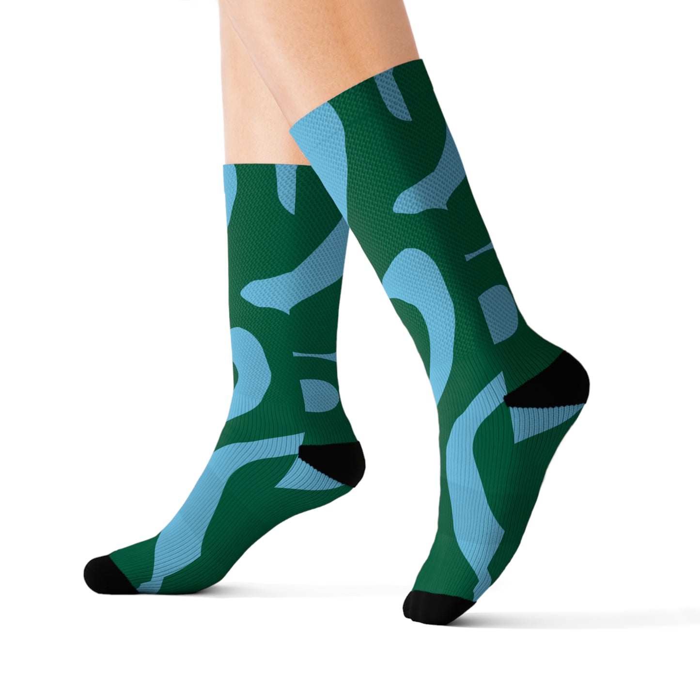 Green & Blue Sublimation Socks