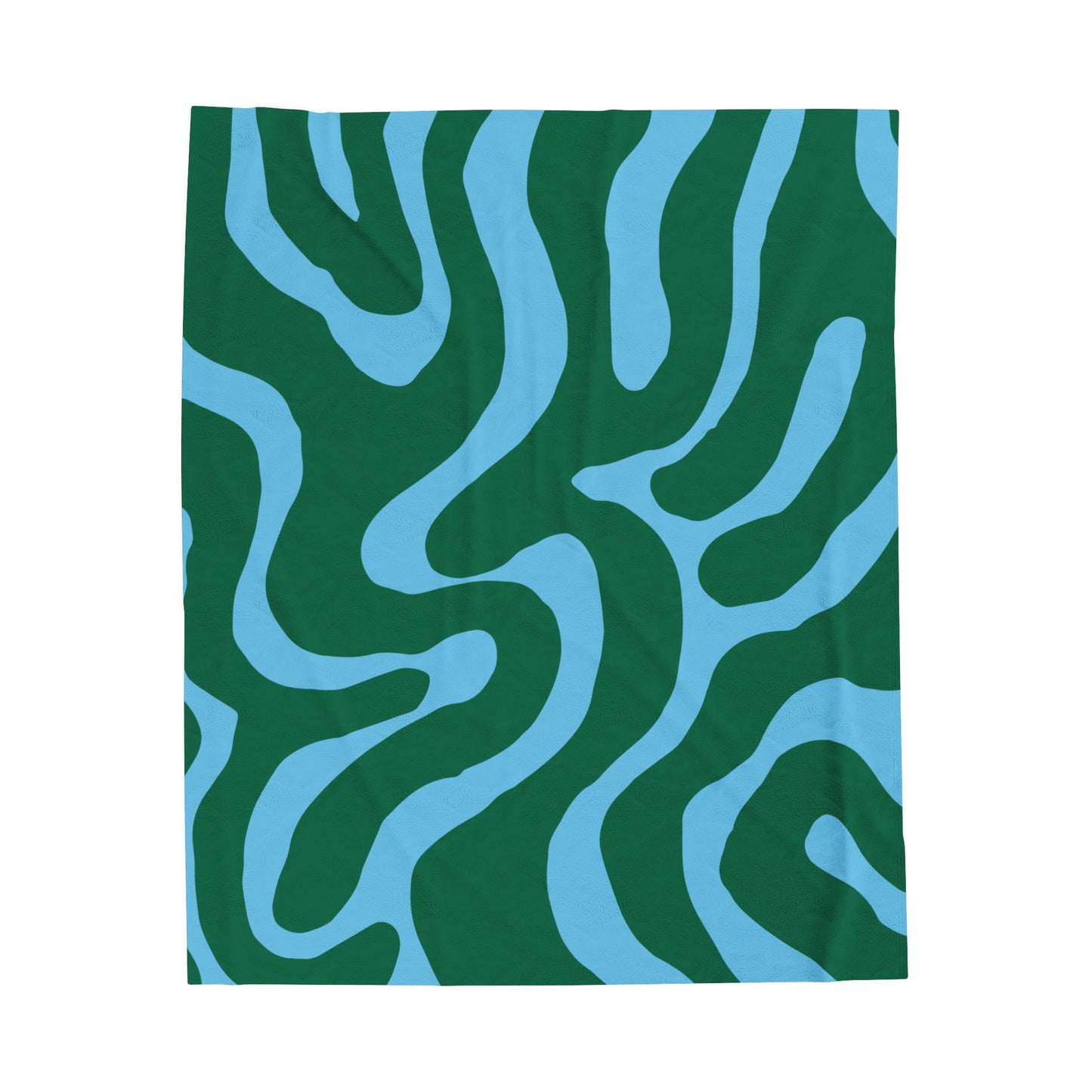 Green and Blue Velveteen Plush Blanket