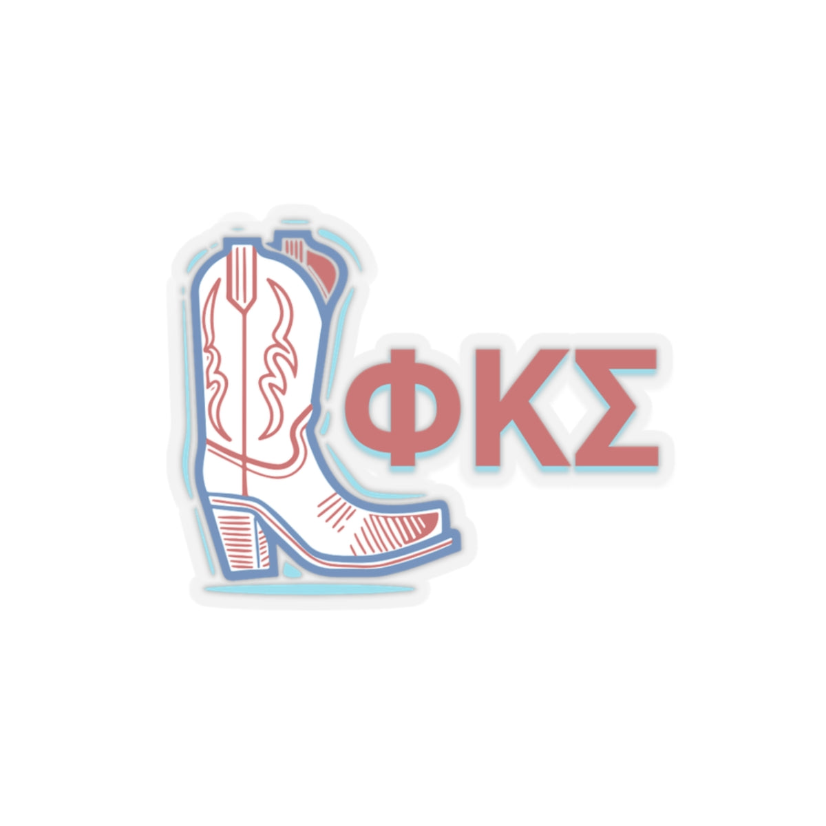 Phi Kappa Sigma Cowboy Kiss-Cut Sticker