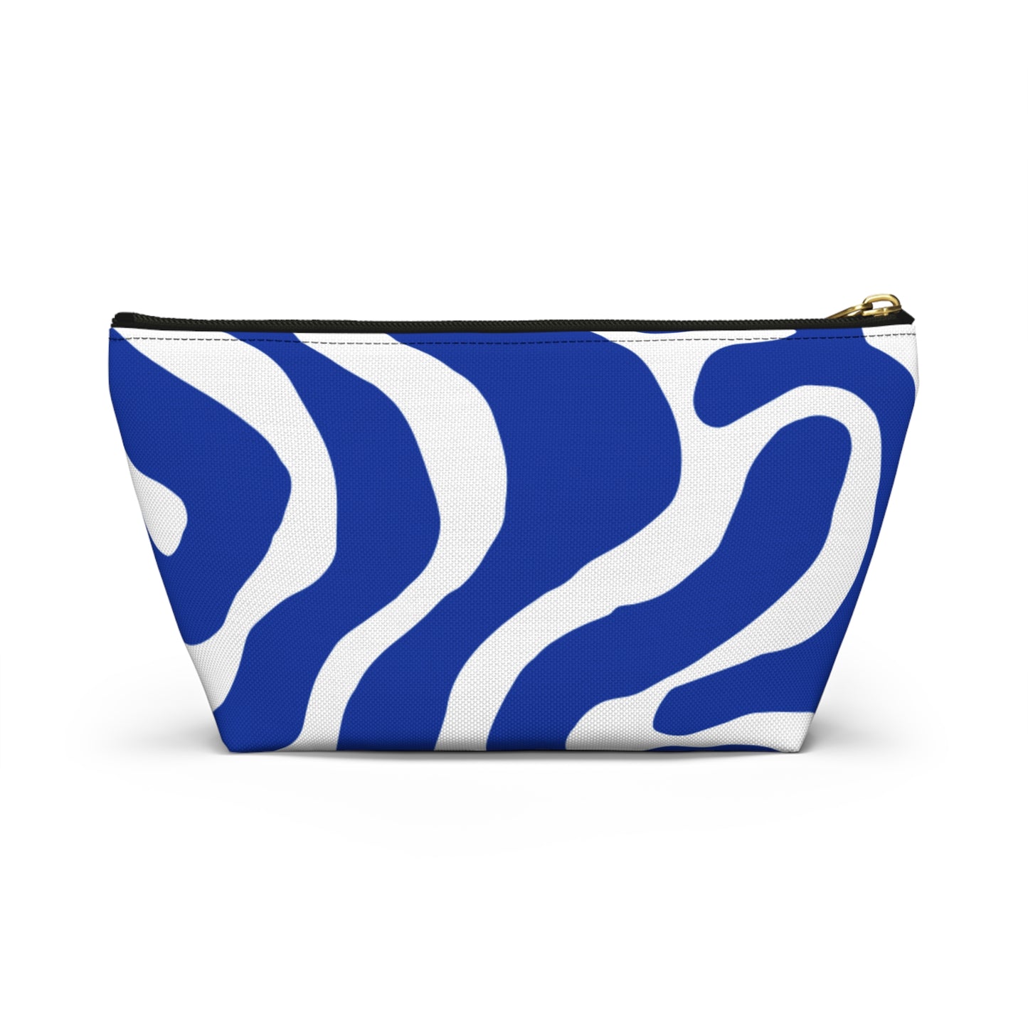 White & Blue Accessory Pouch w T-bottom