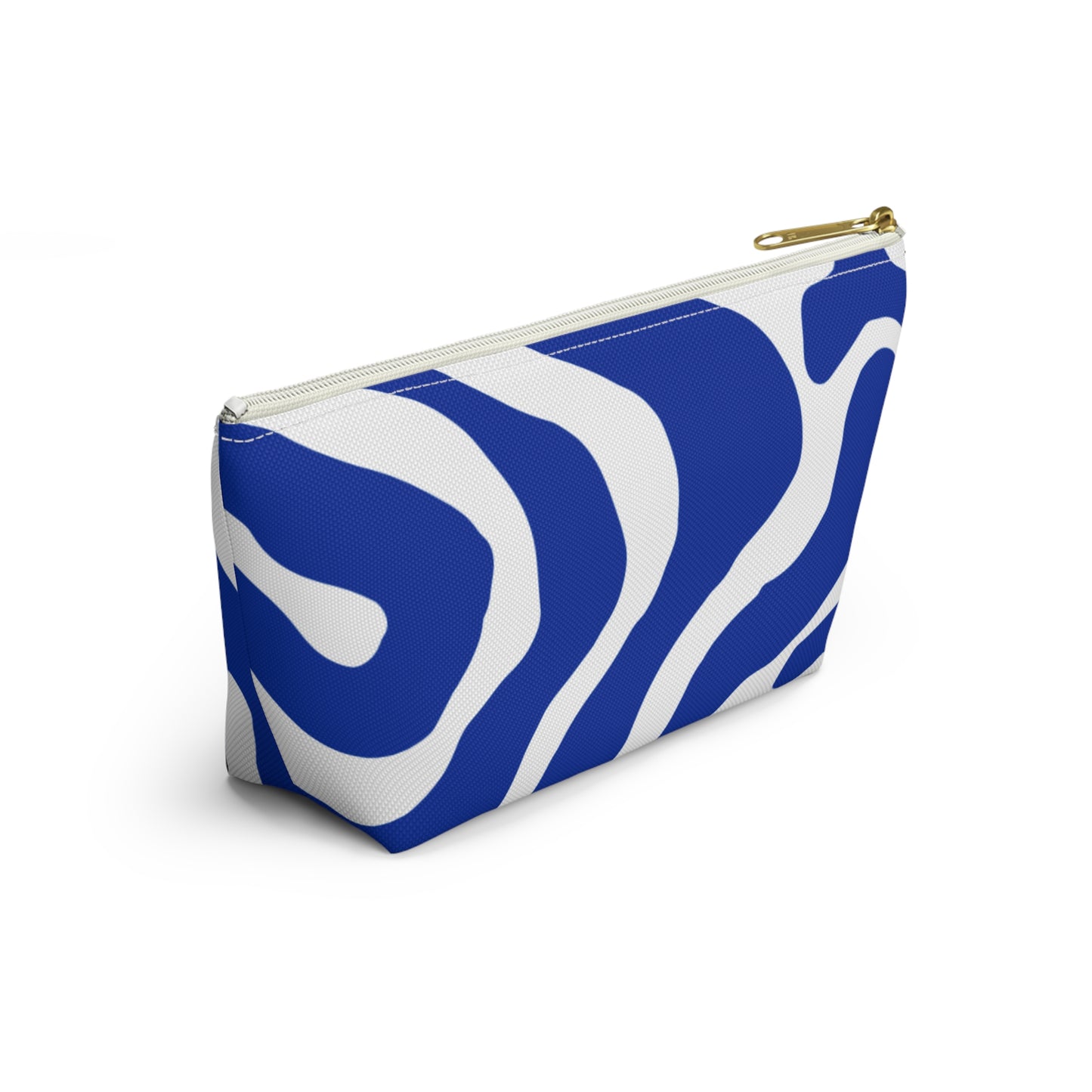 White & Blue Accessory Pouch w T-bottom