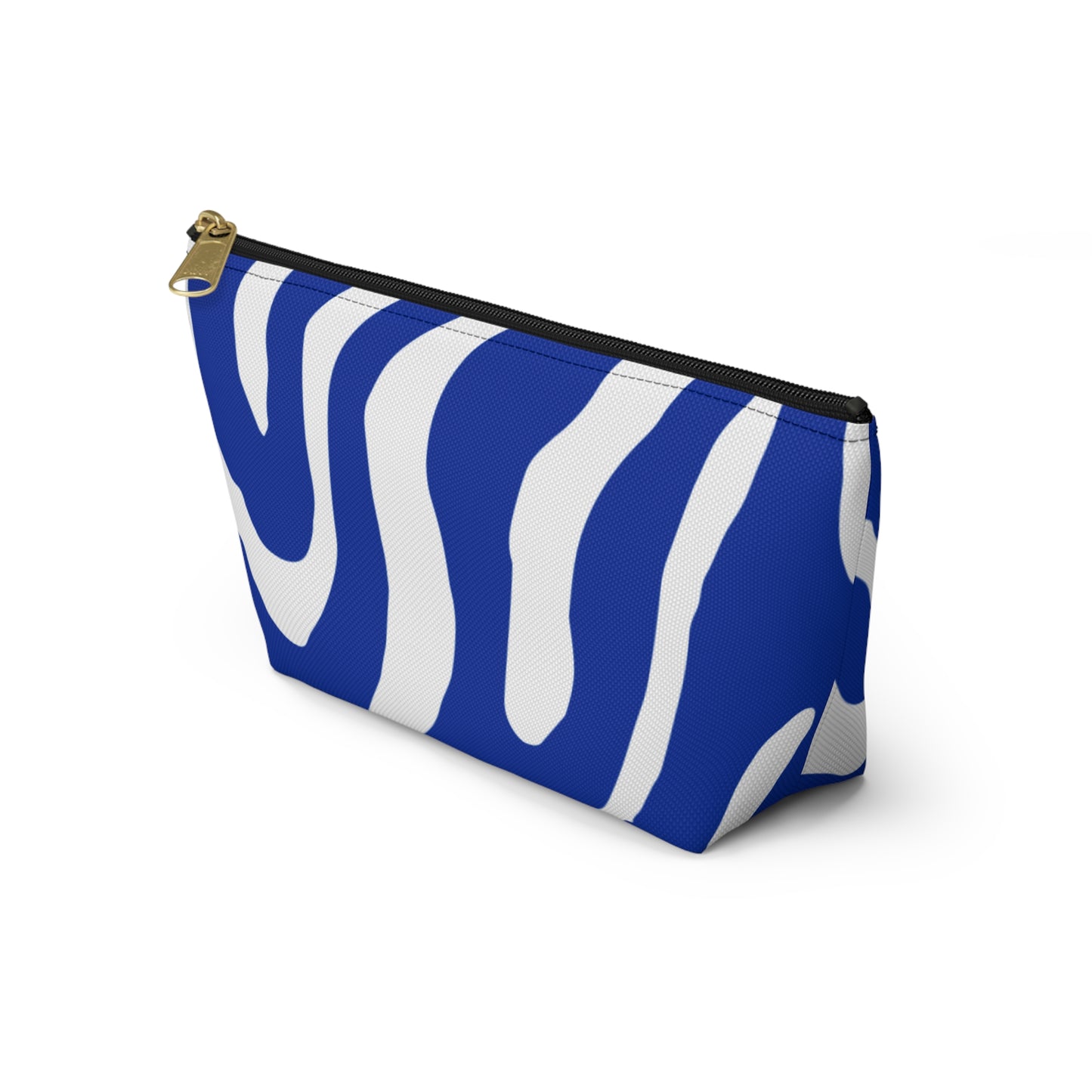 White & Blue Accessory Pouch w T-bottom