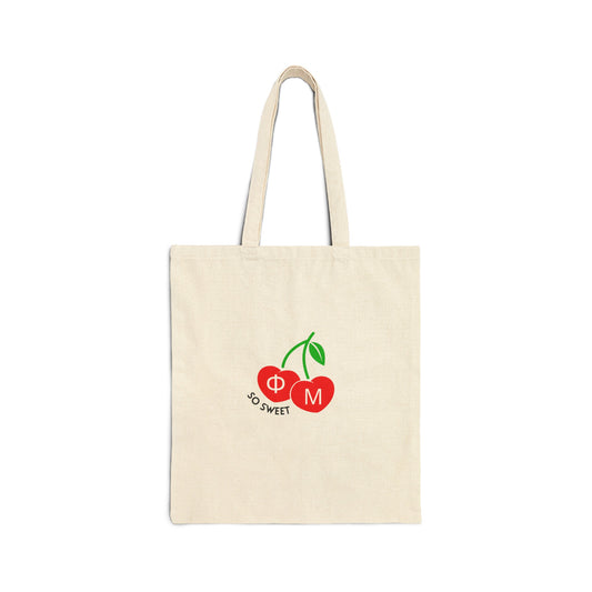 Phi Mu Cotton Canvas Tote Bag