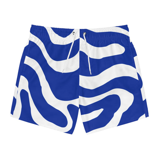 Blue & White Swim Trunks (AOP)