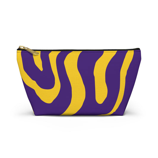 Purple & Gold Accessory Pouch w T-bottom