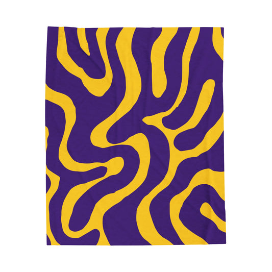 Purple & GoldVelveteen Plush Blanket