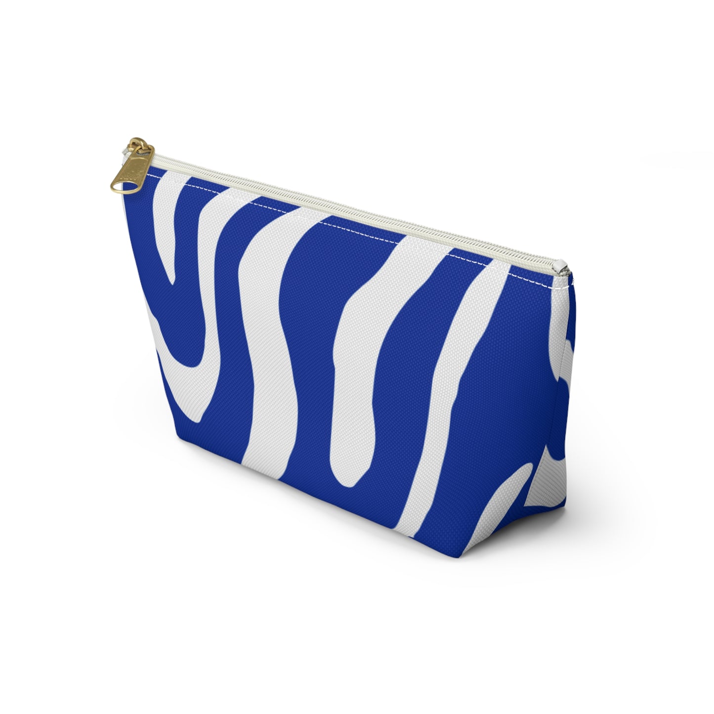 White & Blue Accessory Pouch w T-bottom