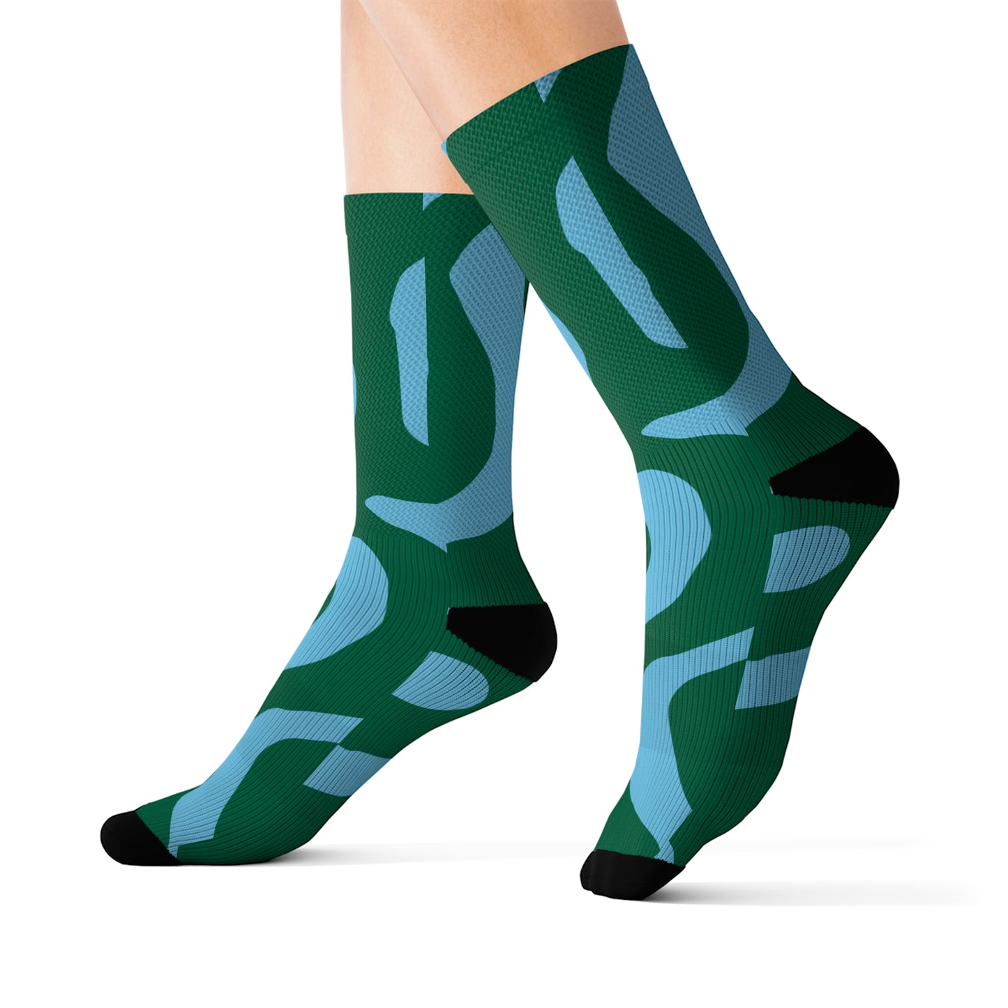 Green & Blue Sublimation Socks