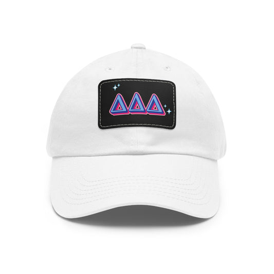 Tri Delta Hat with Leather Patch Sorority Big Little Gift