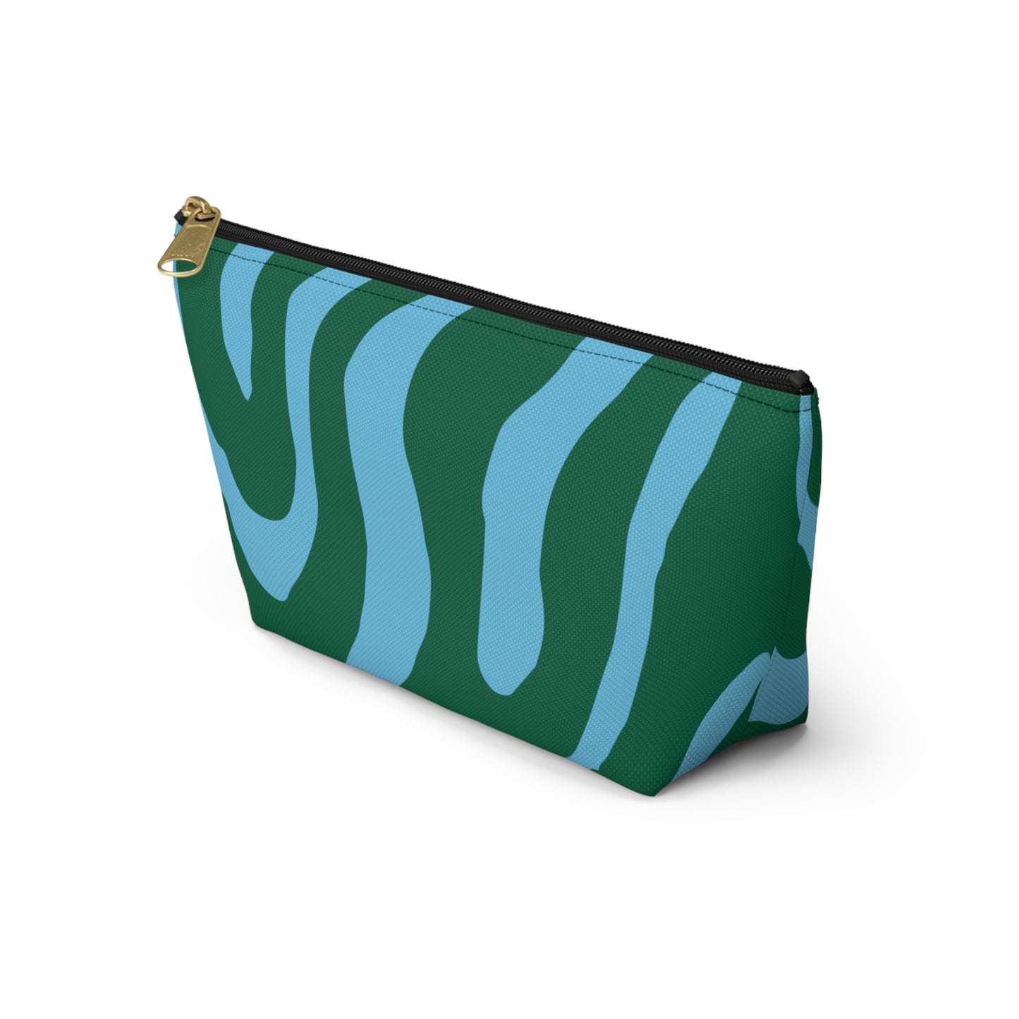 Blue & Green Accessory Pouch w T-bottom