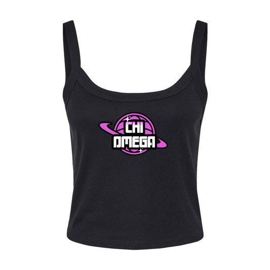 Chi Omega Sorority Bella + Canvas Ladies' Micro Ribbed Scoop Tank