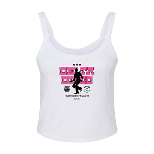 Tri Delta Sorority Delta Disco Bella + Canvas Ladies' Micro Ribbed Scoop Tank