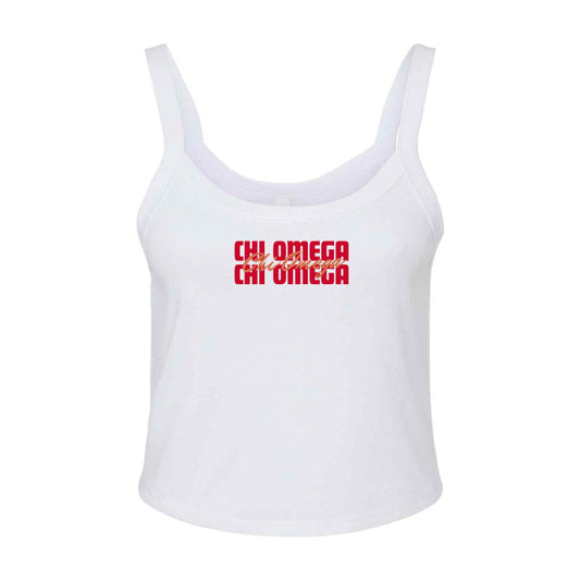 Chi Omega Sorority Bella + Canvas Ladies' Micro Ribbed Scoop Tank