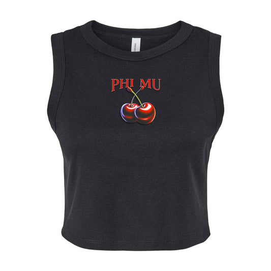 Phi Mu Sorority Bella + Canvas Ladies' Micro Rib Muscle Crop Tank